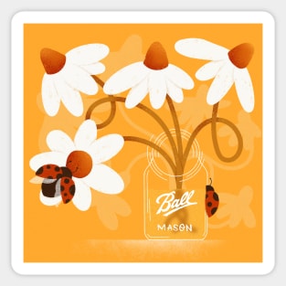 Mason Jar Daisies Sticker